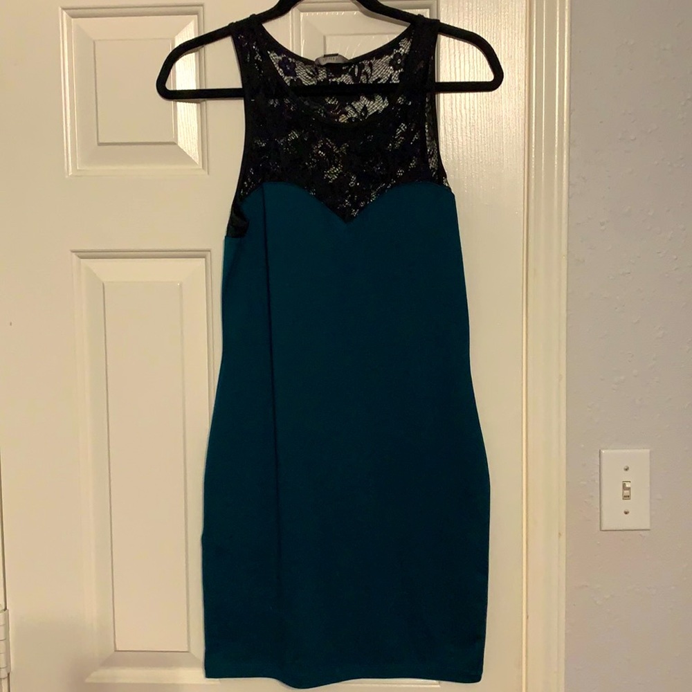 Blue/Green Dress with Lace